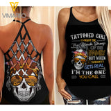 TATTOOED GIRL- THE BLACK SHEEP Criss-Cross Open Back Camisole Tank Top