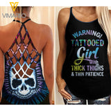 Tattooed Girl Criss-Cross Open Back Camisole Tank Top MAR-MA15