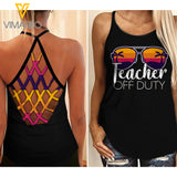 TEACHER Girl Criss-Cross Open Back Camisole Tank Top 0605NGBA