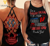 Tennessee lovein' Kinda girl-Criss-Cross Open Back Camisole Tank Top