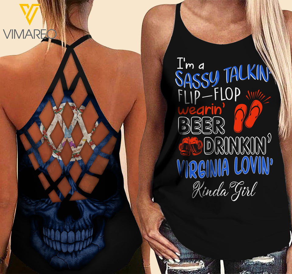 Virginia lovein' Kinda girl-Criss-Cross Open Back Camisole Tank Top