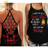 PHN Wine Criss-Cross Open Back Camisole Tank Top 2 style MAR-MA26