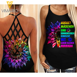 August girl Criss-Cross Open Back Camisole Tank Top 1307A