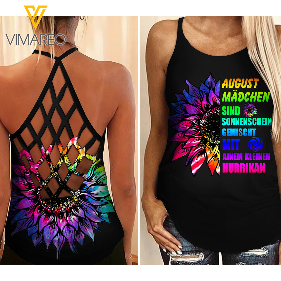 August girl Criss-Cross Open Back Camisole Tank Top 1307A