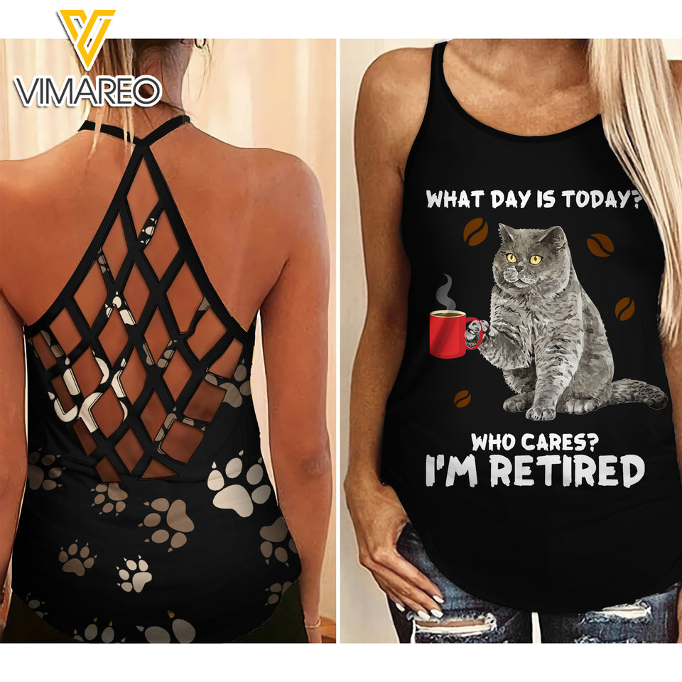 BRITISH SHORTHAIR CRISS-CROSS TANK TOP TNMA1309