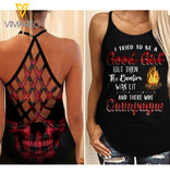 PHN Champagne Criss-Cross Open Back Camisole Tank Top 2 style MAR-MA26
