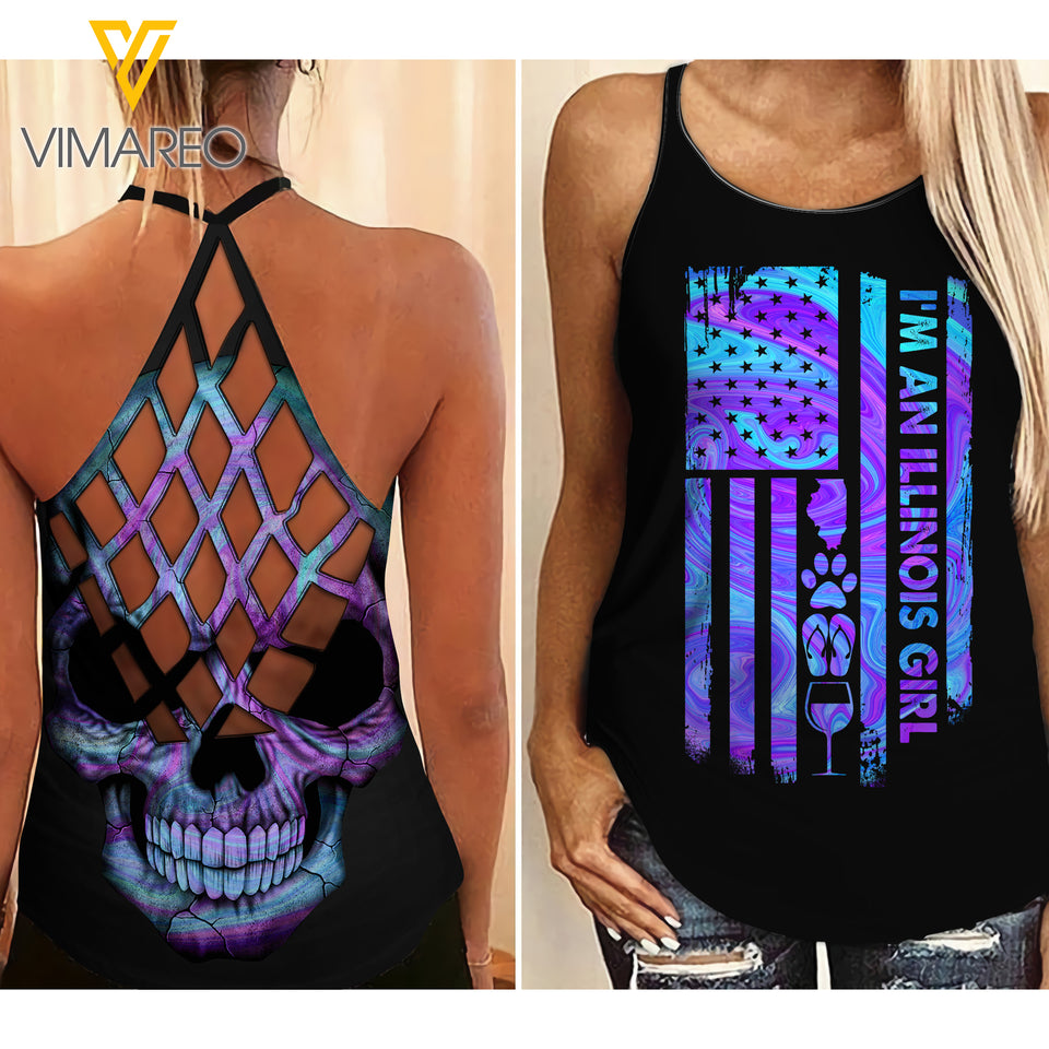ILLINOIS GIRL CRISS-CROSS OPEN BACK CAMISOLE TANK TOP