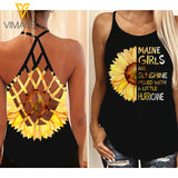Maine Girls are sunshine Criss-Cross Open Back Camisole Tank Top VMRT