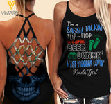 West Virginia lovein' Kinda girl-Criss-Cross Open Back Camisole Tank Top