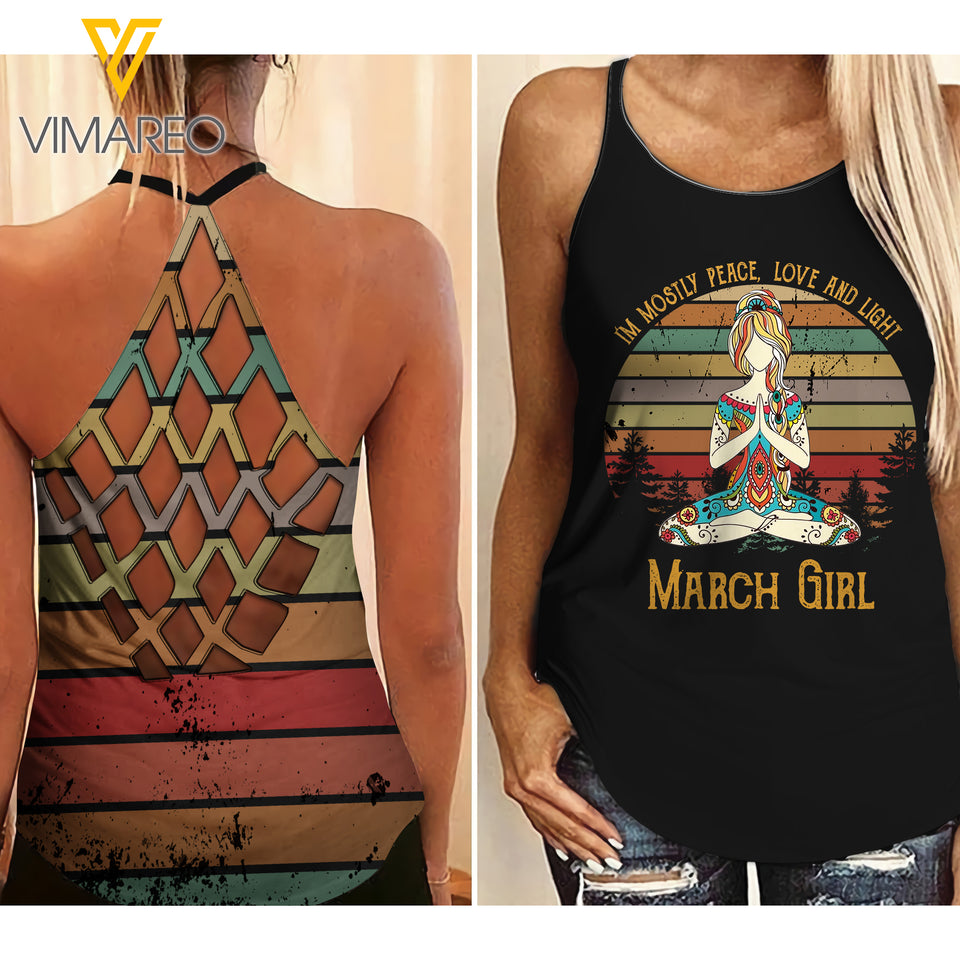 March Yoga Girl Criss-Cross Open Back Camisole Tank Top