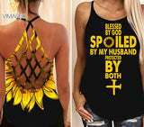 GOD AND HUSBAND CRISS-CROSS TANK TOP
