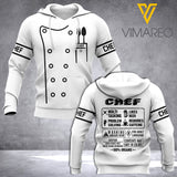 CHEF - ORGANIC HOODIE 3D PRINTED NQA
