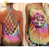 I'm sorry did i roll my eyes out loud-Criss-Cross Open Back Camisole Tank Top