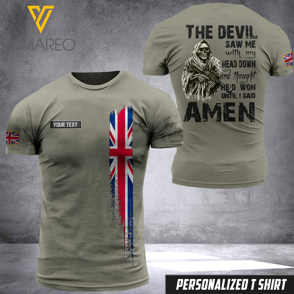 British Soldier Customized 3D Printed Shirt AMEN