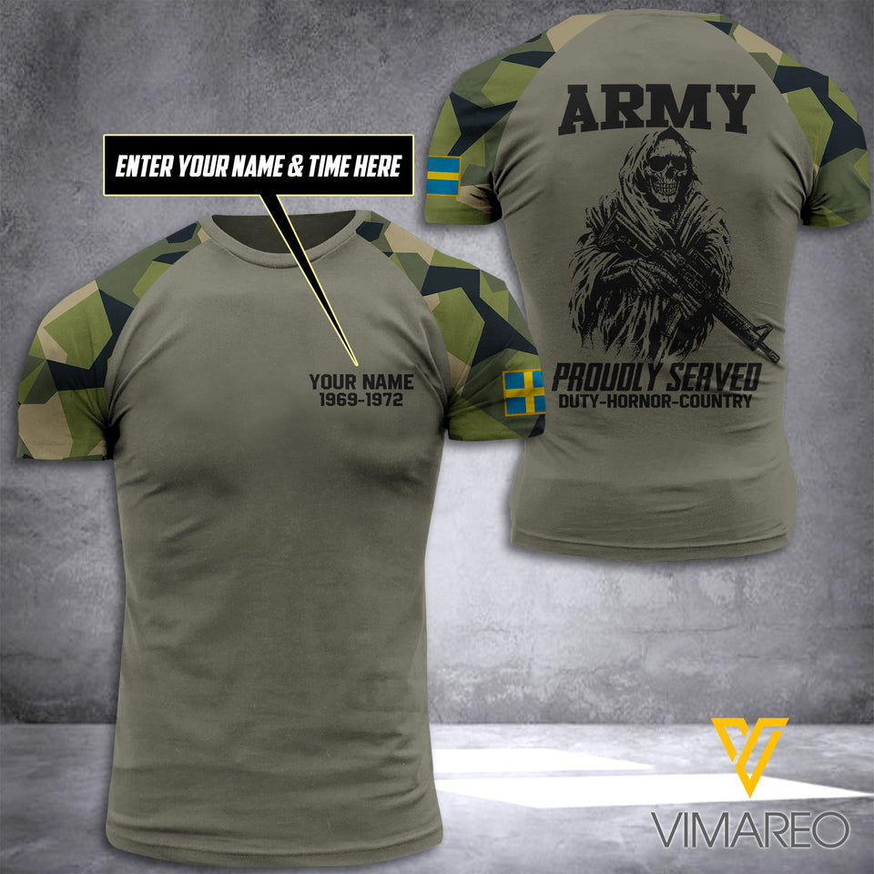 Customized Sweden Camo 3D Printed Shirt