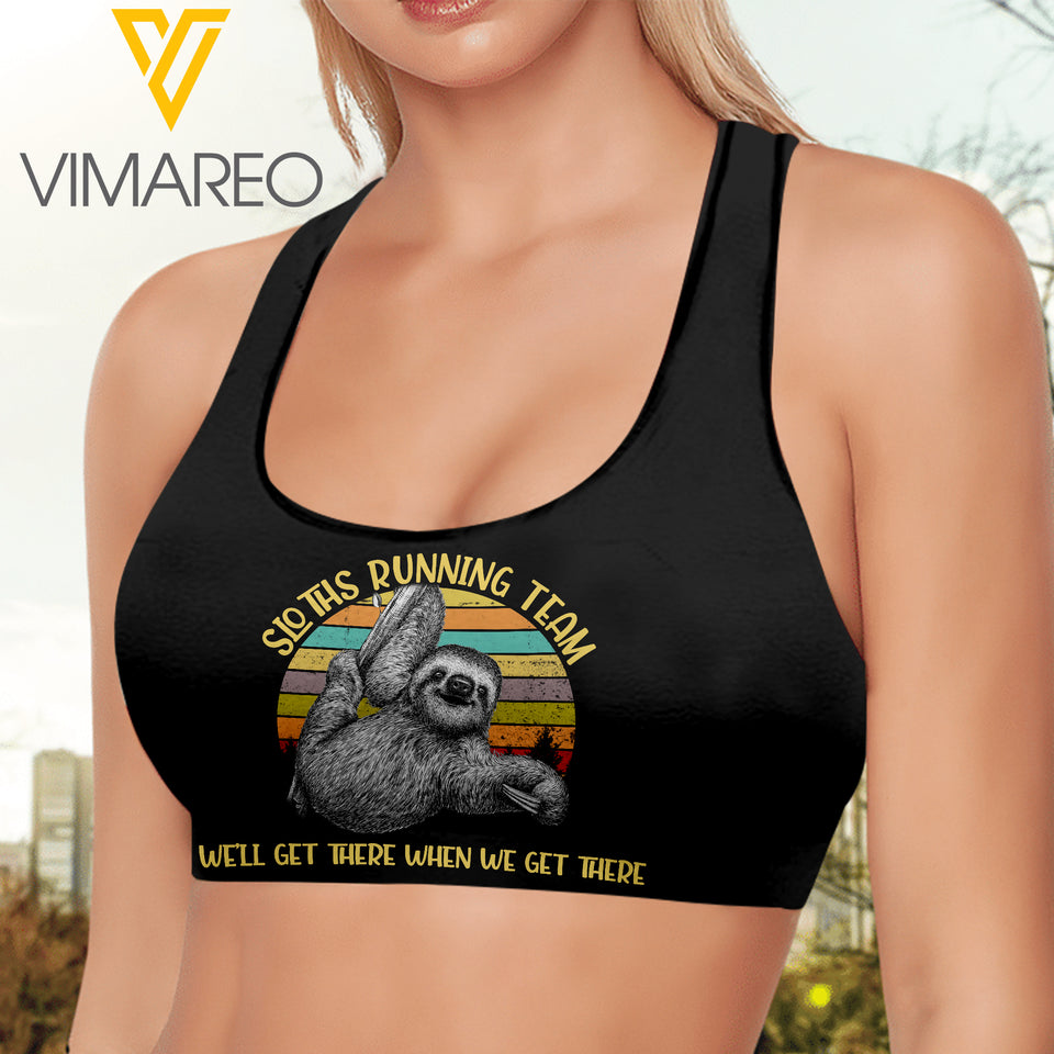 Sloth running team 3D printed Sport bra