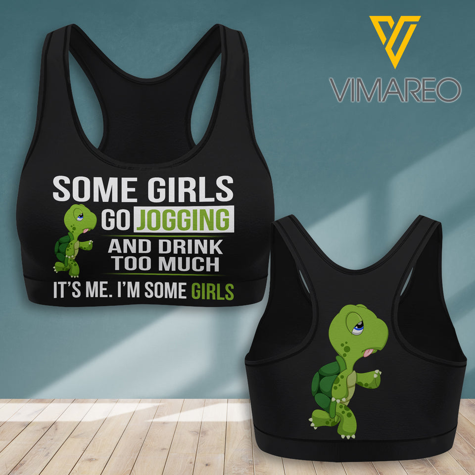 Some Girl go Jogging 3D printed Sport bra