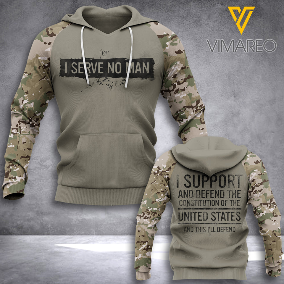 I SERVE NO MAN HOODIE/TSHIRT 3D PRINTED NQA
