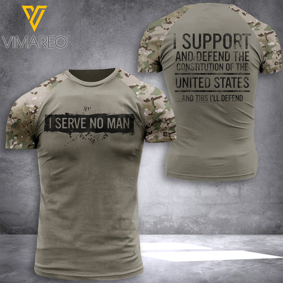 I SERVE NO MAN HOODIE/TSHIRT 3D PRINTED NQA