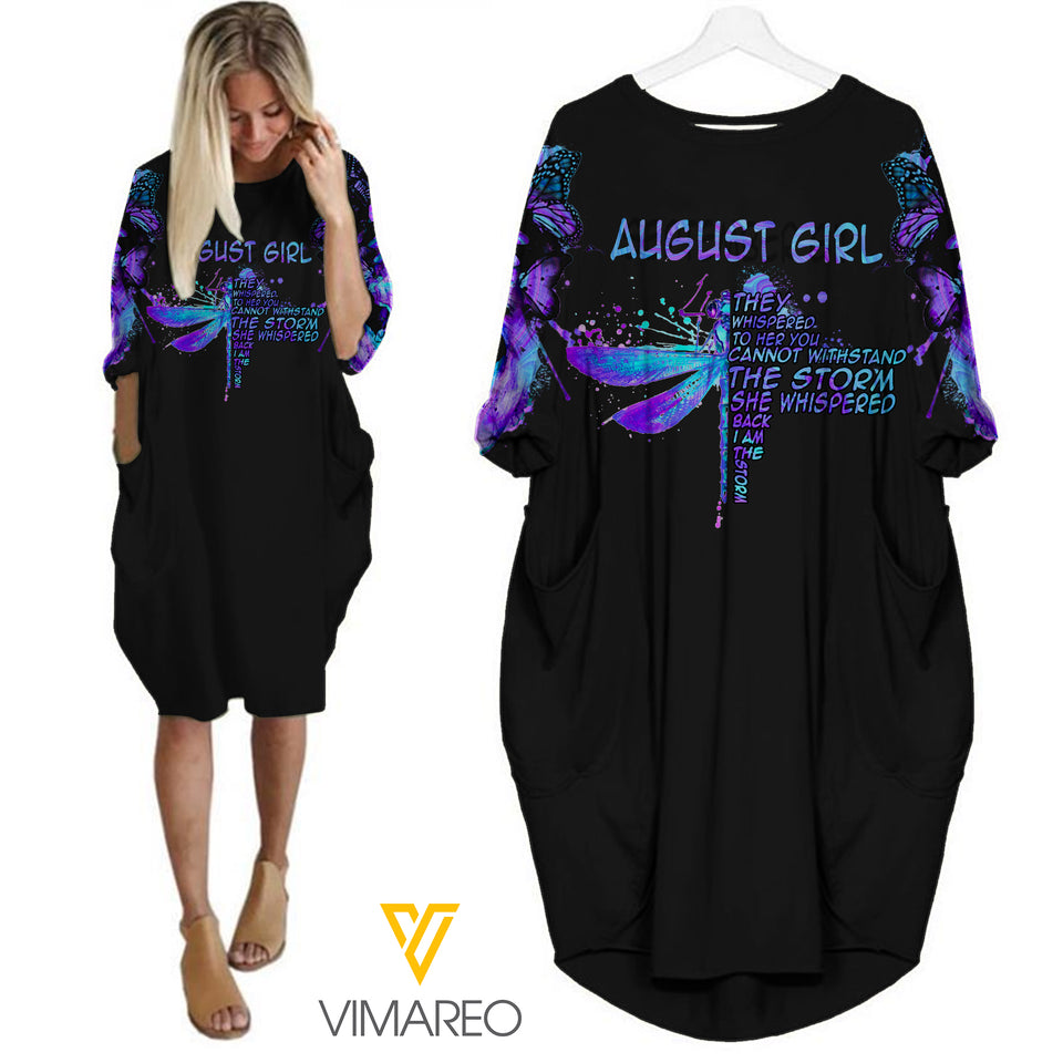 August girl Pocket Dress 3D Printed