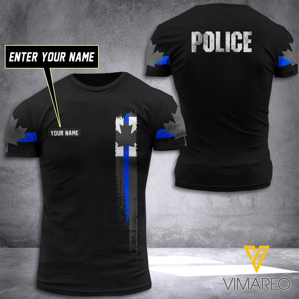 Canada Blue line Flag Police Customized 3D PRINTED SHIRT