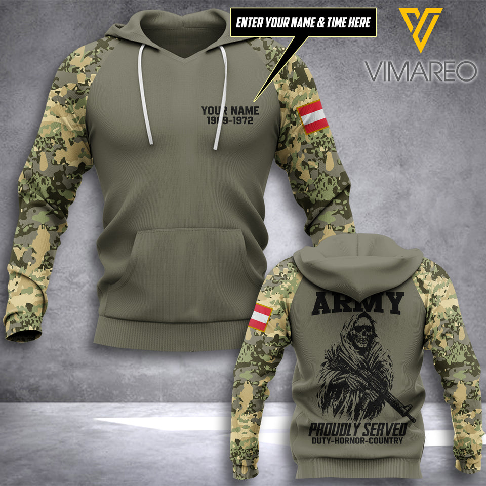 Customized Austria Camo 3D Printed Shirt
