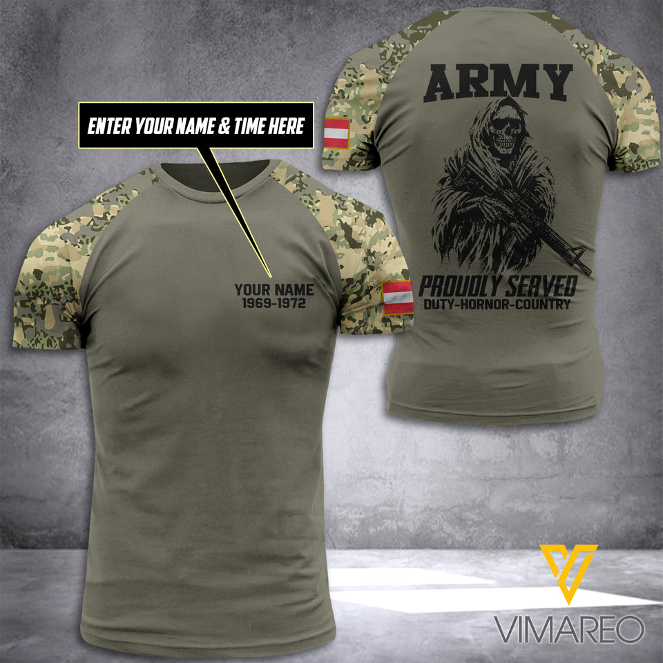 Customized Austria Camo 3D Printed Shirt