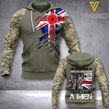 British army veterans-A Men TSHIRT/Hoodiel 3D PRINTED