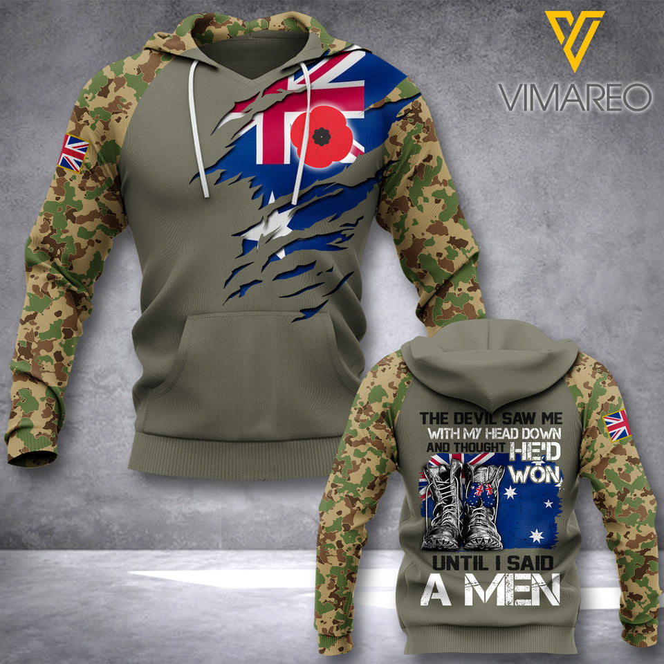 Australian army veterans-A Men TSHIRT/Hoodiel 3D PRINTED