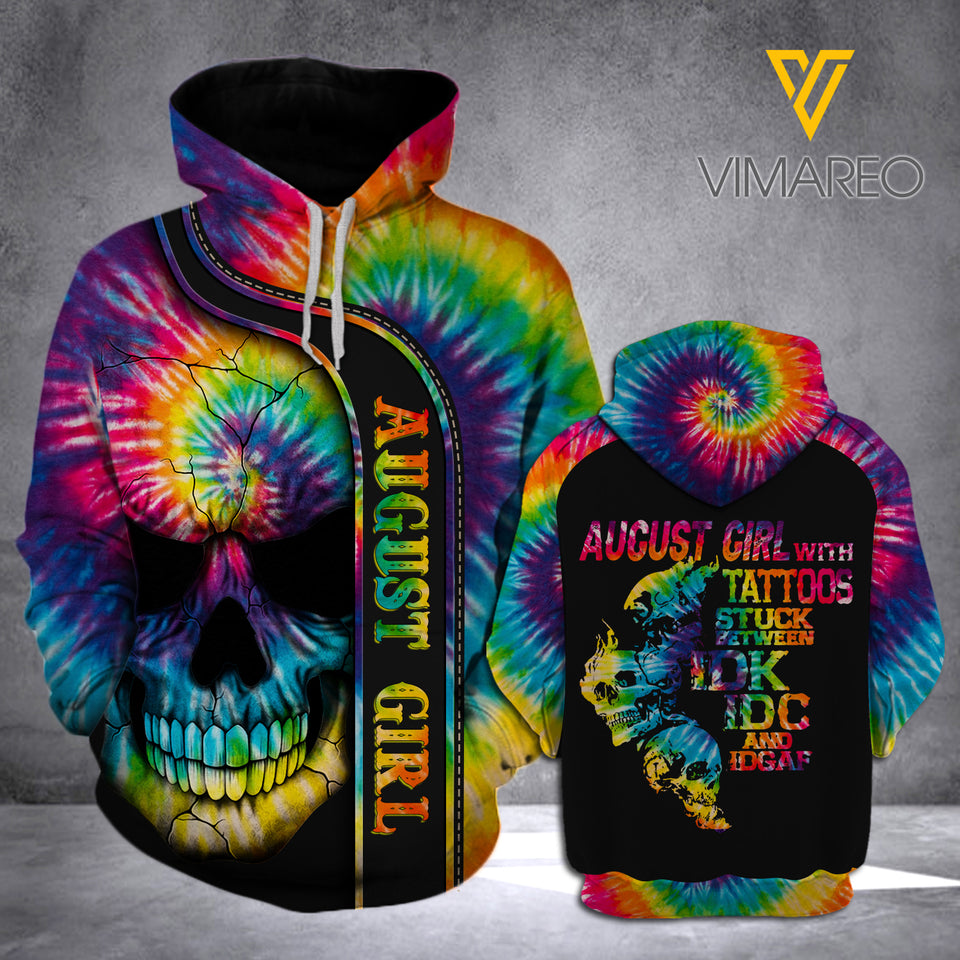 August Girl with Tattoos IDK HOODIE 3D PRINTED