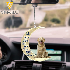 ich liebe dich bis zum Mond und zurück GOLDEN RETRIEVER Car Hanging Ornament