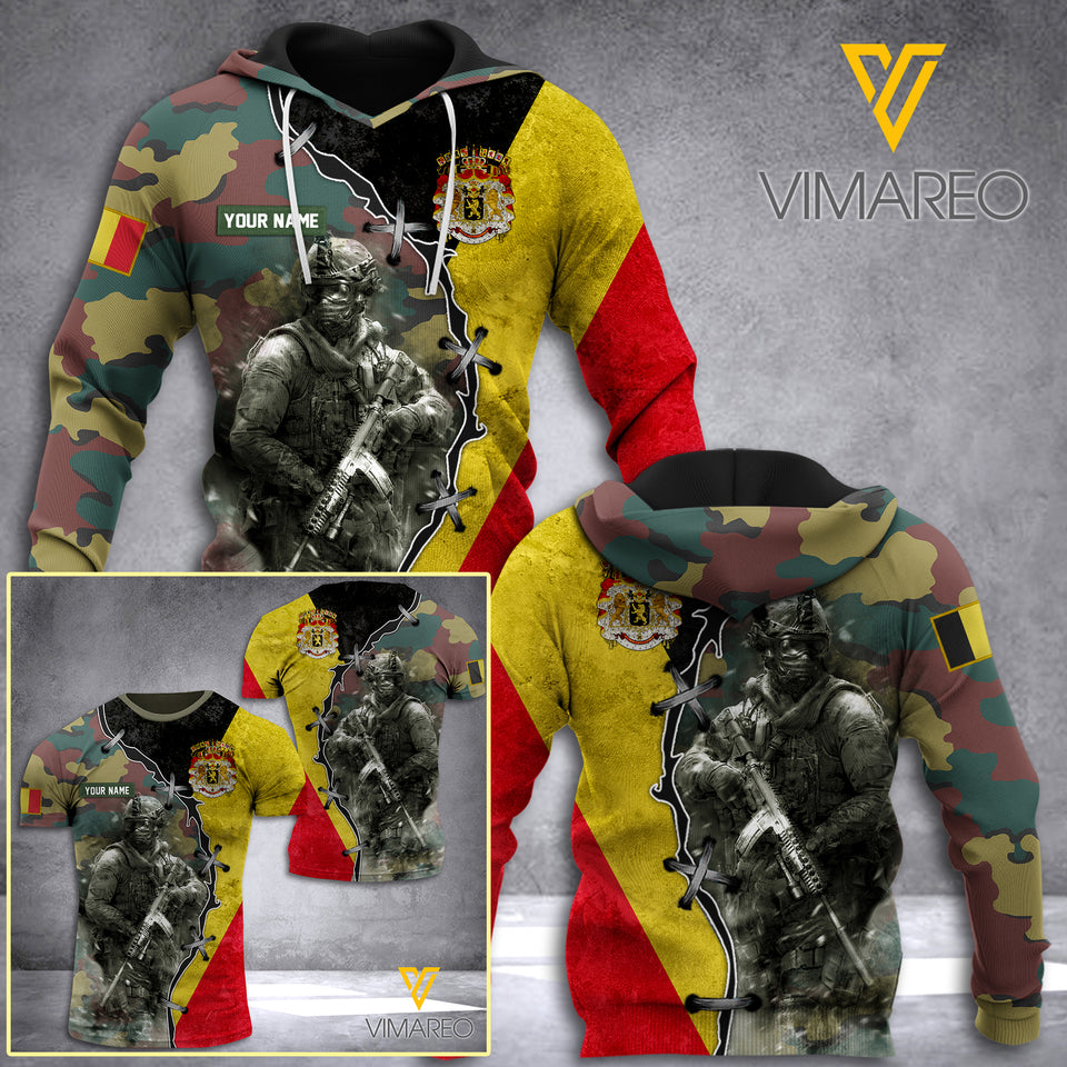 Belgium Camo Flag 3D Printed Shirt HAF
