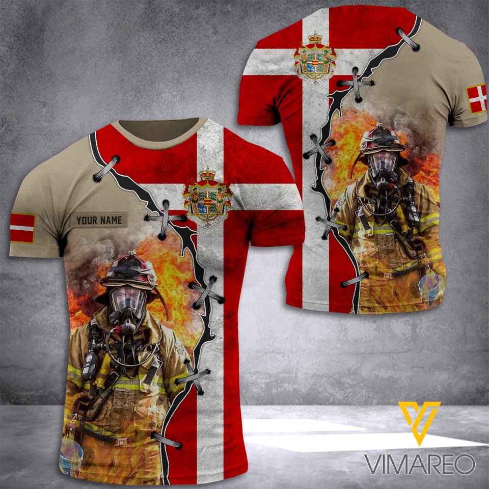 Denmark Firefighter Customized 3D Printed Shirt RME