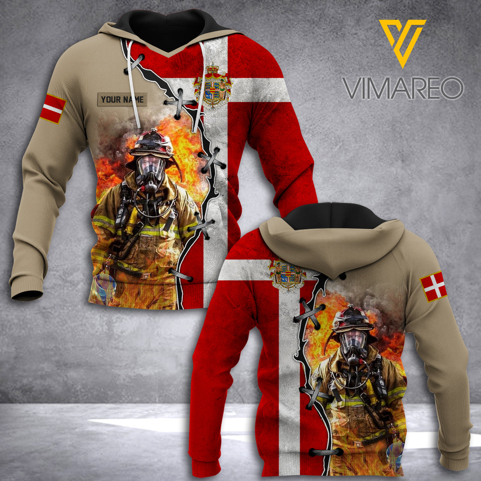Denmark Firefighter Customized 3D Printed Shirt RME