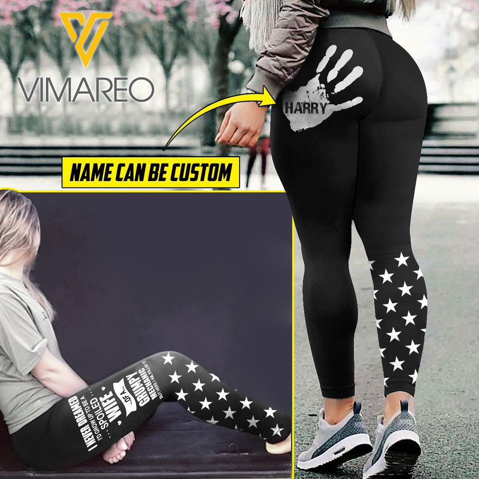 PERSONALIZED WIFE OF A GRUMPY MECHANIC LEGGING PRINTED QTTN2912