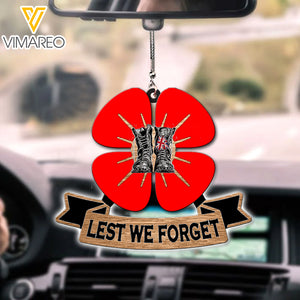 UK BOOTS LEST WE FORGET CAR HANGING ORNAMENT QTTQ0403