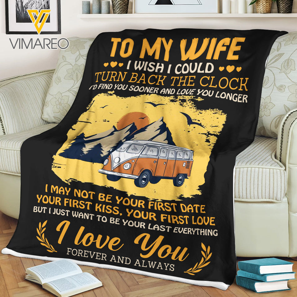 TO MY WIFE I LOVE YOU CAMPER QUILT BLANKET PRINTED QTDT0701