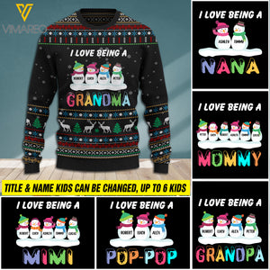 I love being a Grandma personalized 3D printed Wool Sweat Shirt