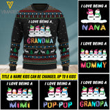 I love being a Grandma personalized 3D printed Wool Sweat Shirt