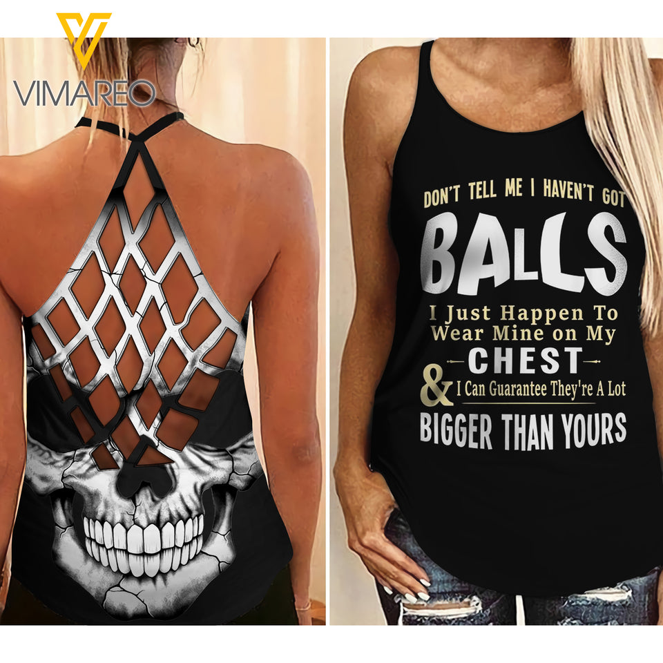 Balls Criss-Cross Open Back Camisole Tank Top