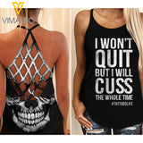 I won't quit i will Cuss Tattooslife personalized CRISS-CROSS OPEN BACK CAMISOLE TANK TOP