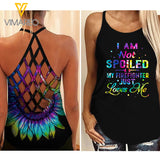 My firefighter just love me Criss-Cross Open Back Camisole Tank Top