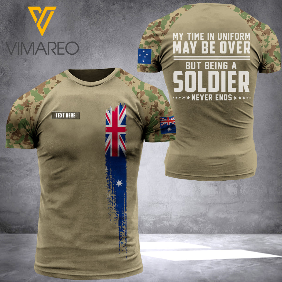 Australian Soldier Customized 3D Printed Shirt UNF