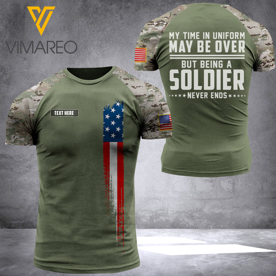 US Soldier Customized 3D Printed Shirt UNF