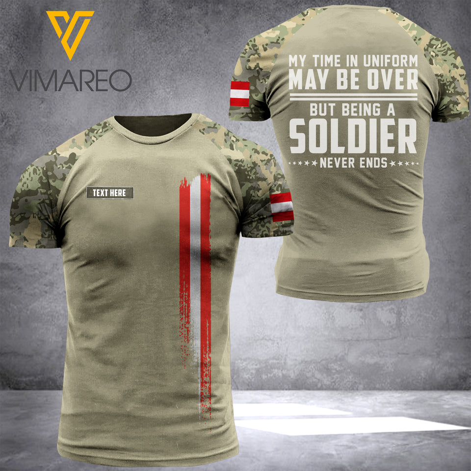 Austria Soldier Customized 3D Printed Shirt UNF