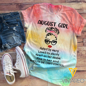 August Girl Tie Dye TSHIRT 3D PRINTED QA