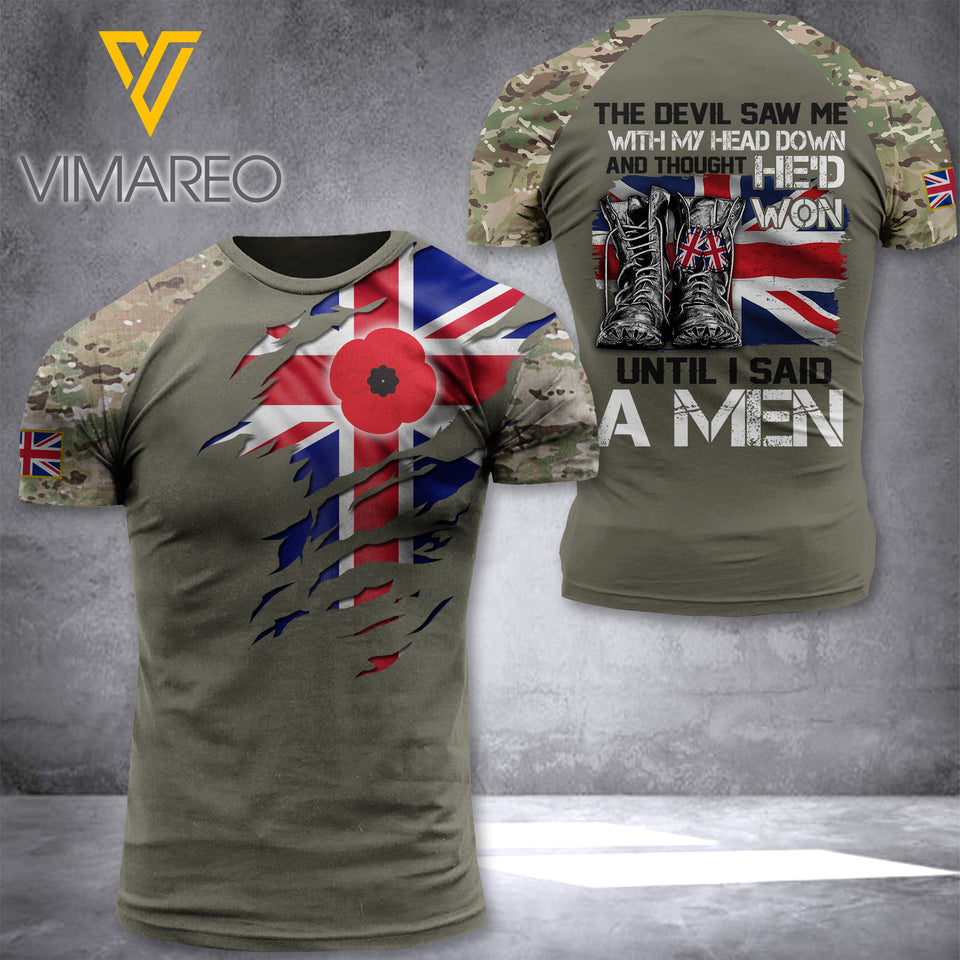 British army veterans-A Men TSHIRT/Hoodiel 3D PRINTED