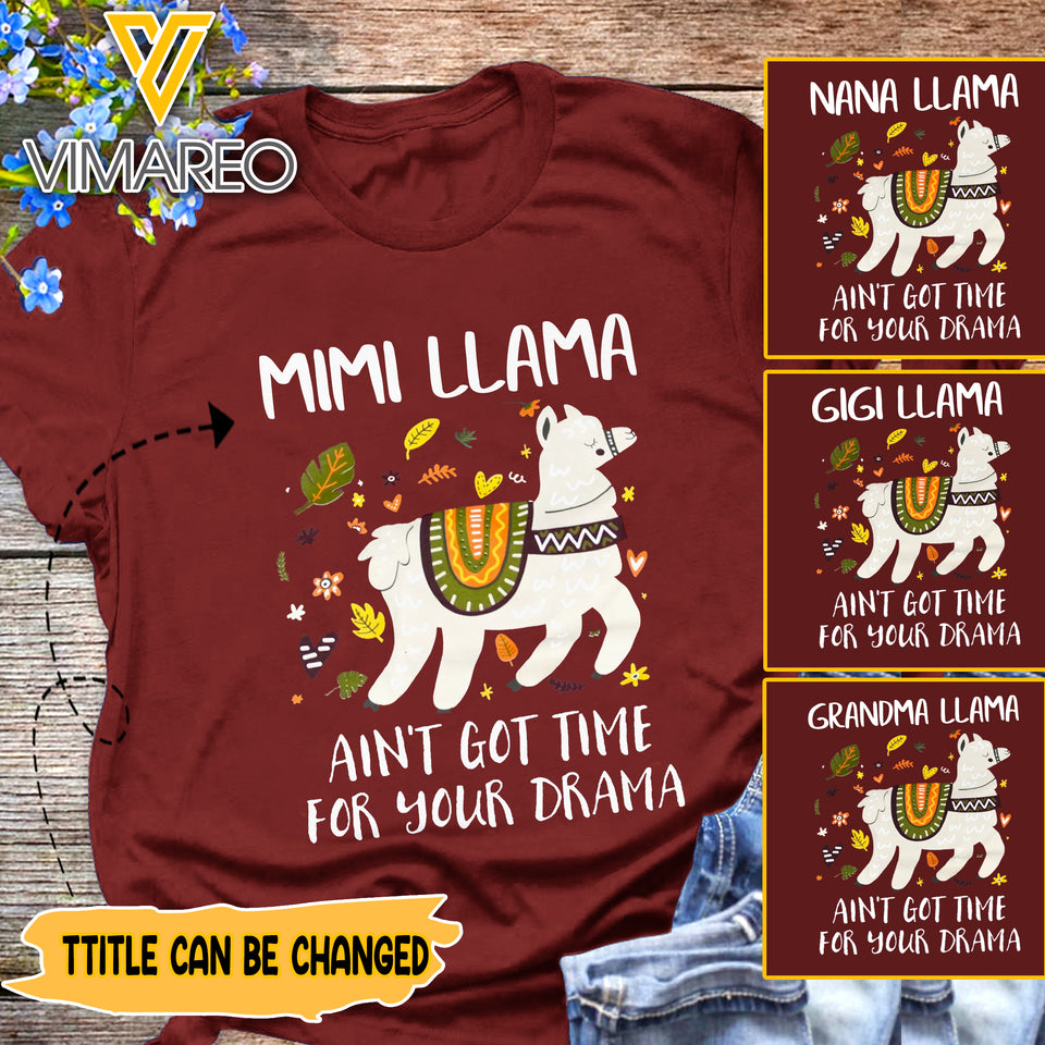 Customized Nickname Llama Unisex TSHIRT