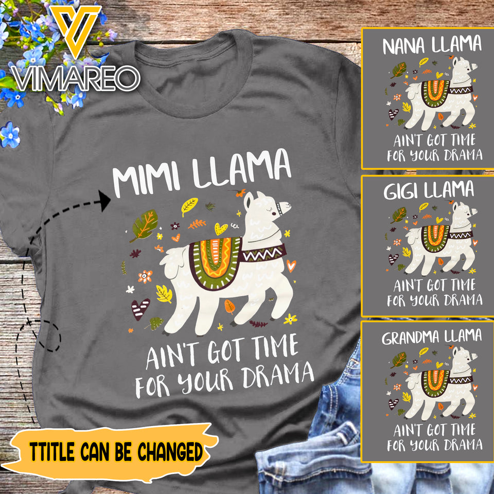 Customized Nickname Llama Unisex TSHIRT
