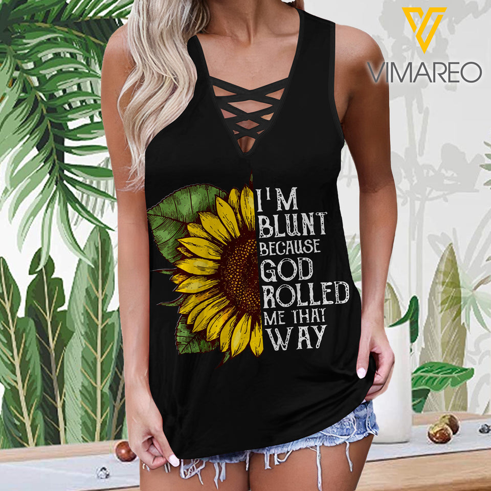 I'm Blunt Women’s Summer Sleeveless Criss Cross Casual Tank Tops